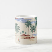 Retro seamless tropical island pattern on light be koffiemok (Center)