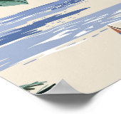 Retro seamless tropical island pattern on light be poster (Hoek)