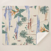 Retro seamless tropical island pattern on light be sherpa deken (Voorkant (horizontaal))
