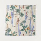 Retro seamless tropical island pattern on light be wandkleed (Voorkant (horizontaal))