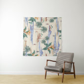Retro seamless tropical island pattern on light be wandkleed (In Situ (horizontaal))