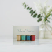 Retro  Seamstress en tapijten Visitekaartjes (Staand voorkant)