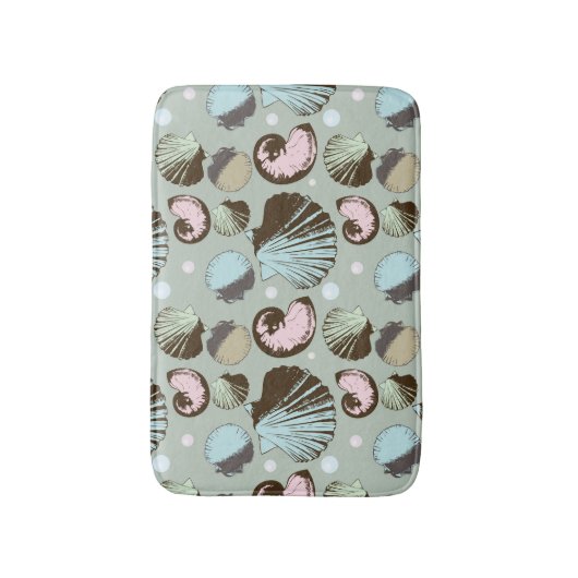Retro Seashell Patroon Badmat (Voorkant Verticaal)