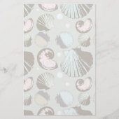 Retro Seashell Patroon Briefpapier (Voorkant)