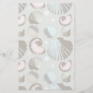 Retro Seashell Patroon Briefpapier