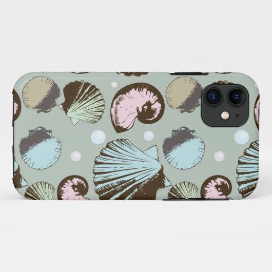 Retro Seashell Patroon Case-Mate iPhone Case (Achterkant (horizontaal))