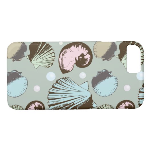 Retro Seashell Patroon Case-Mate iPhone Case (Achterkant (Horizontaal))