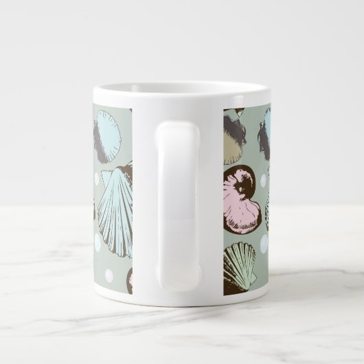 Retro Seashell Patroon Grote Koffiekop (Achterkant)