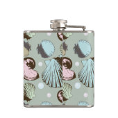 Retro Seashell Patroon Heupfles (Achterkant)