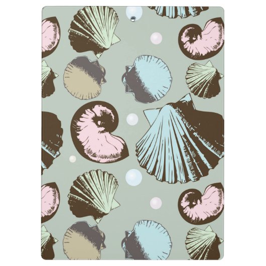 Retro Seashell Patroon Klembord (Achterkant)