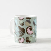 Retro Seashell Patroon Koffiemok (Voorkant links)