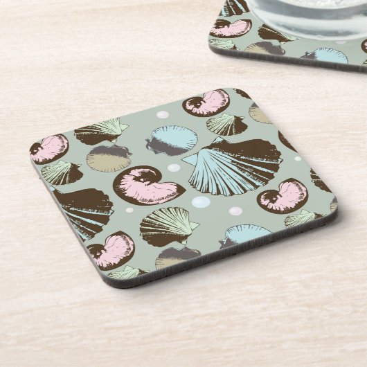 Retro Seashell Patroon Onderzetter (Linkerzijde)