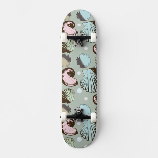 Retro Seashell Patroon Persoonlijk Skateboard (Voorkant)