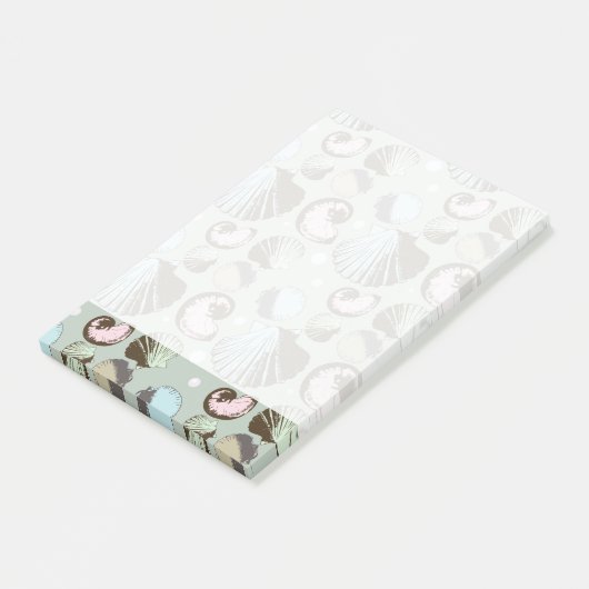 Retro Seashell Patroon Post-it® Notes (Schuin)