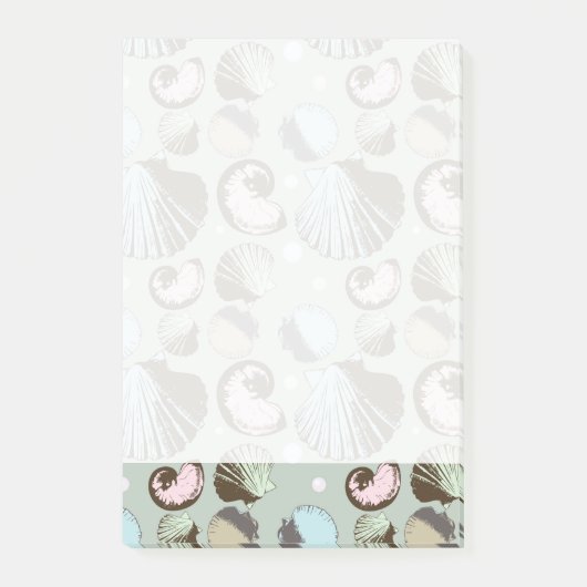 Retro Seashell Patroon Post-it® Notes (Voorkant)