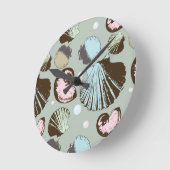 Retro Seashell Patroon Ronde Klok (Hoek)