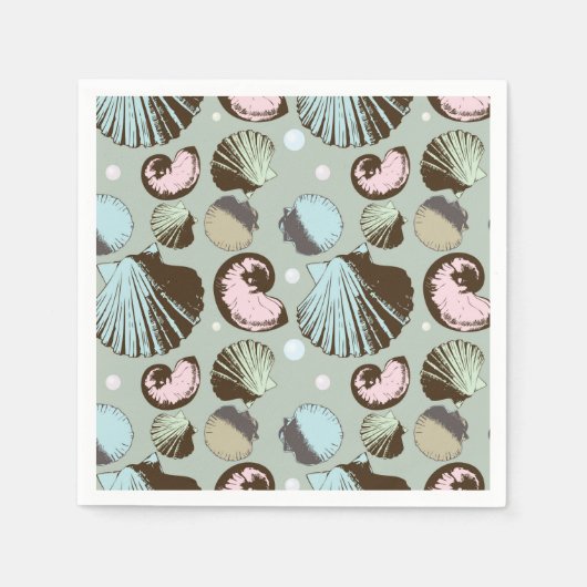 Retro Seashell Patroon Servet (Voorkant)