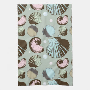 Retro Seashell Patroon Theedoek