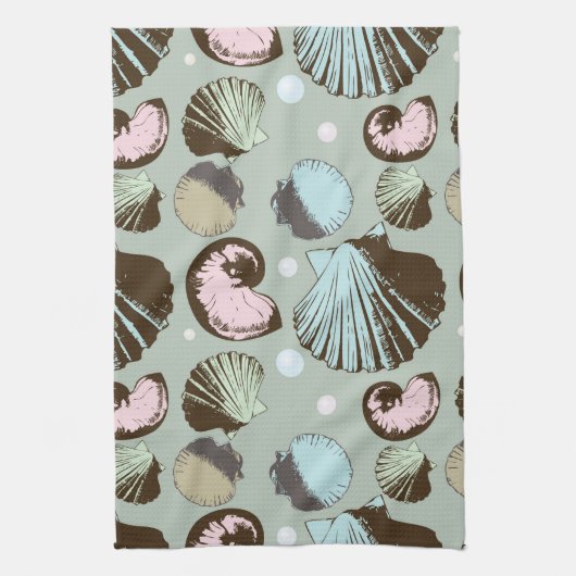 Retro Seashell Patroon Theedoek (Verticaal)