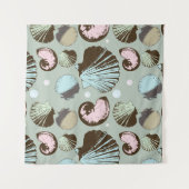 Retro Seashell Patroon Wandkleed (Voorkant)