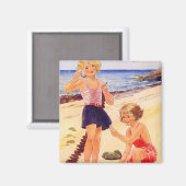 Retro Seashore Koelkast Magneet (Voorkant / Achterkant)