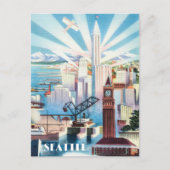 Retro Seattle Briefkaart (Voorkant)