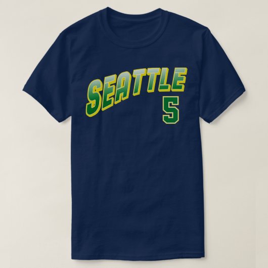 Retro Seattle nummer 5 1 T-shirt (Design voorkant)
