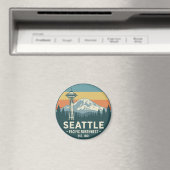 Retro Seattle Pacific Northwest Mt. Rainier Magneet (Insitu (Vaatwasser))