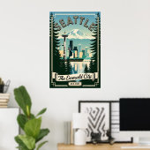 Retro Seattle Washington Emerald City Vintage Poster (Thuiskantoor)