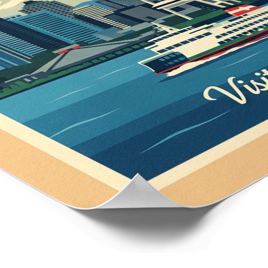 Retro Seattle Washington Space Needle Poster (Hoek)