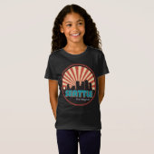Retro Seattle Washington State Skyline 80's T-shirt (Voorkant volledig)