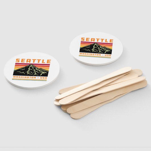 Retro Seattle Washington State Souvenir Mountain Handwaaier (Niet-gemonteerd)