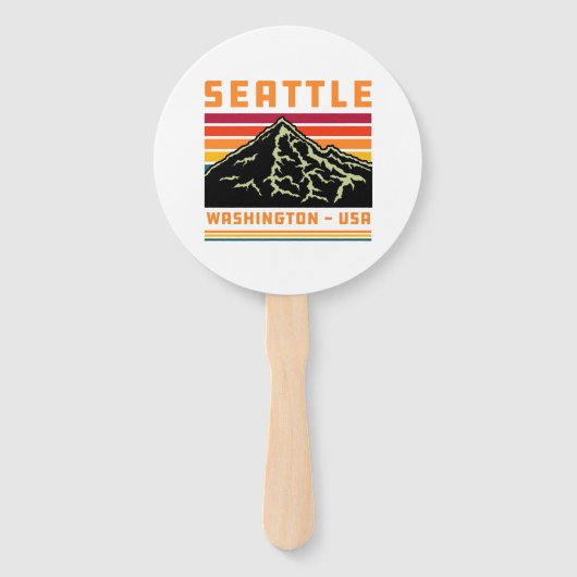 Retro Seattle Washington State Souvenir Mountain Handwaaier (Voorkant)