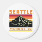 Retro Seattle Washington State Souvenir Mountain Magneet (Voorkant)