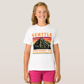 Retro Seattle Washington State Souvenir Mountain T-shirt (Voorkant volledig)