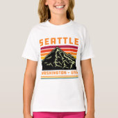 Retro Seattle Washington State Souvenir Mountain T-shirt (Voorkant)