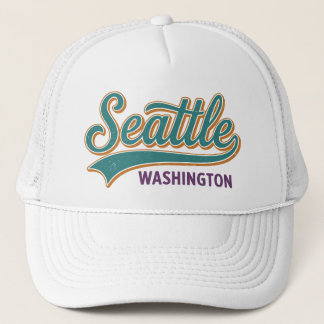 Retro Seattle Washington Vintage Typografie Trucker Pet