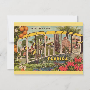 Retro Sebring Florida Ansichtkaart Briefkaart
