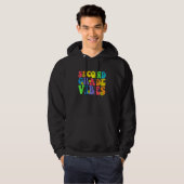 Retro second 2nd grade vibes back to school teache hoodie (Voorkant volledig)