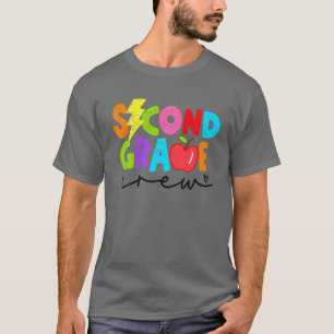 Retro Second Grade Crew Light Bolt 2nd Grade Back T-shirt