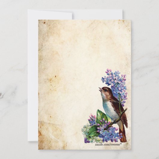 Retro Secret Garden Tea Party Custom Kaart (Achterkant)