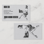 Retro Secretary B/W Visitekaartje (Voorkant / Achterkant)