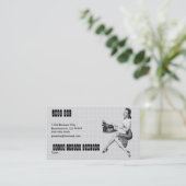 Retro Secretary B/W Visitekaartje (Staand voorkant)