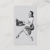 Retro Secretary B/W Visitekaartje (Achterkant)