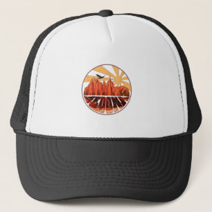Retro  Sedona Arizona Hiking Sunset Dawn So Trucker Pet