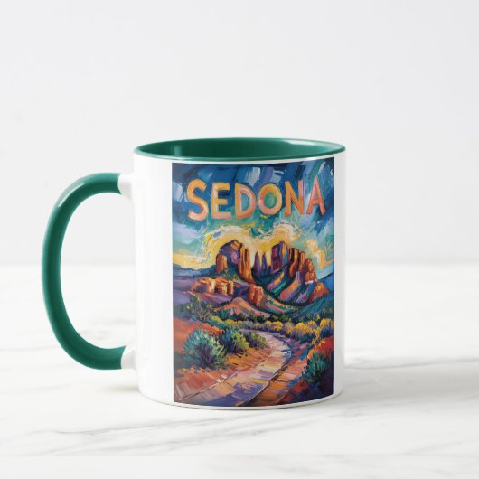 Retro Sedona Arizona Travel Van Gogh Art Landscape Mok (Links)