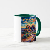 Retro Sedona Arizona Travel Van Gogh Art Landscape Mok (Voorkant rechts)