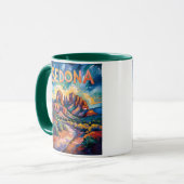 Retro Sedona Arizona Travel Van Gogh Art Landscape Mok (Voorkant links)