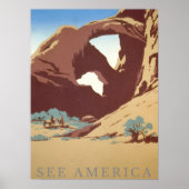  Retro See America Arches Nationaal Park Poster (Voorkant)