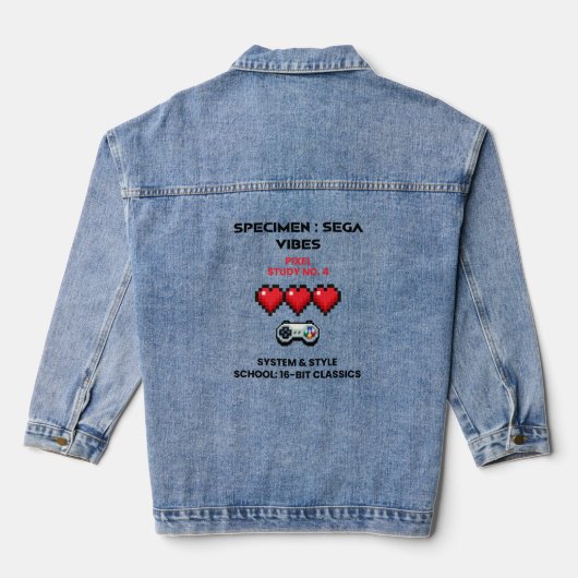 Retro Sega Vibes Pixel Studie No. 4 Denim Jacket (Achterkant)
